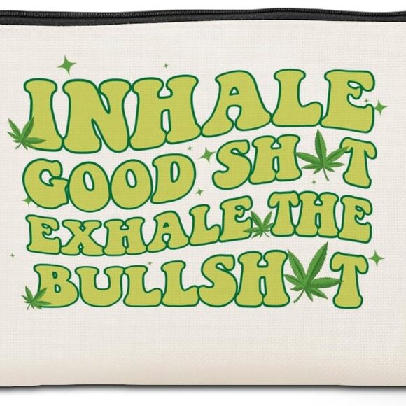 Funny Weed Makeup Bag Weed Gifts Weed Accessories Green Leaves Decor Christmas B - Picture 1 of 5